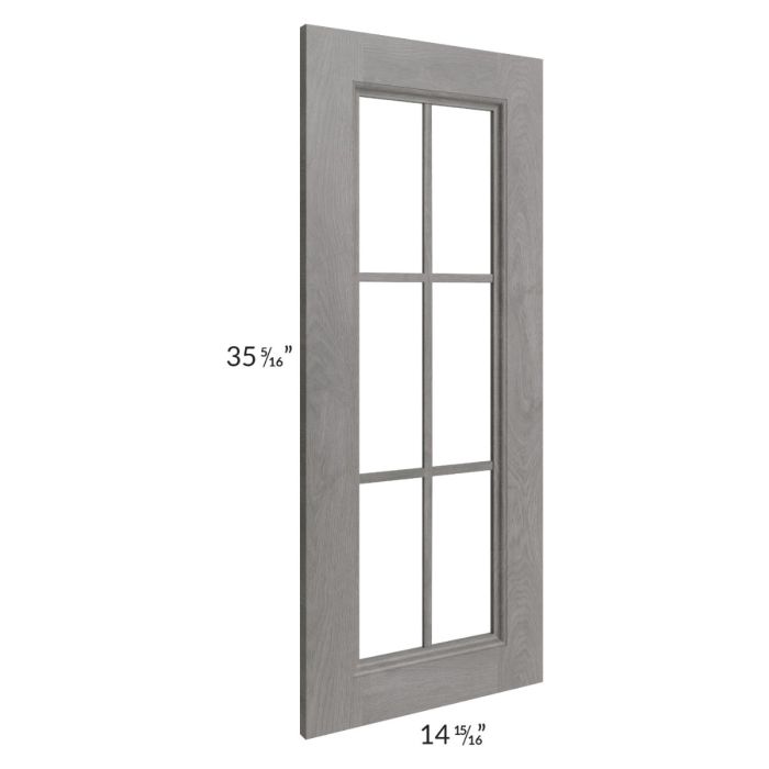 Providence Slate Grey 27x36x15 Wall Diagonal Corner Mullion Glass Door Only with Glass Included