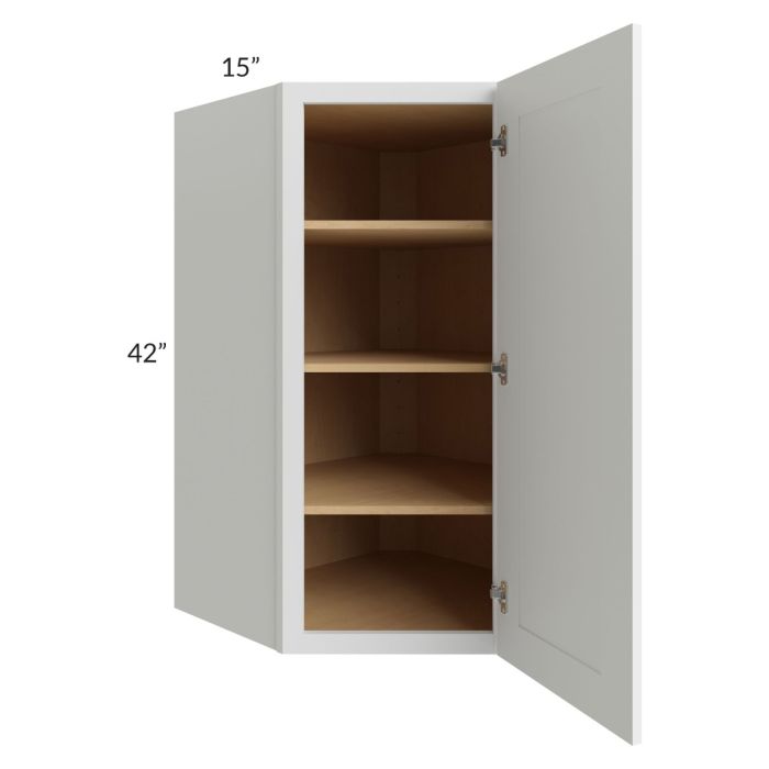 Stratton White Shaker 27x42 Wall Diagonal Corner Cabinet