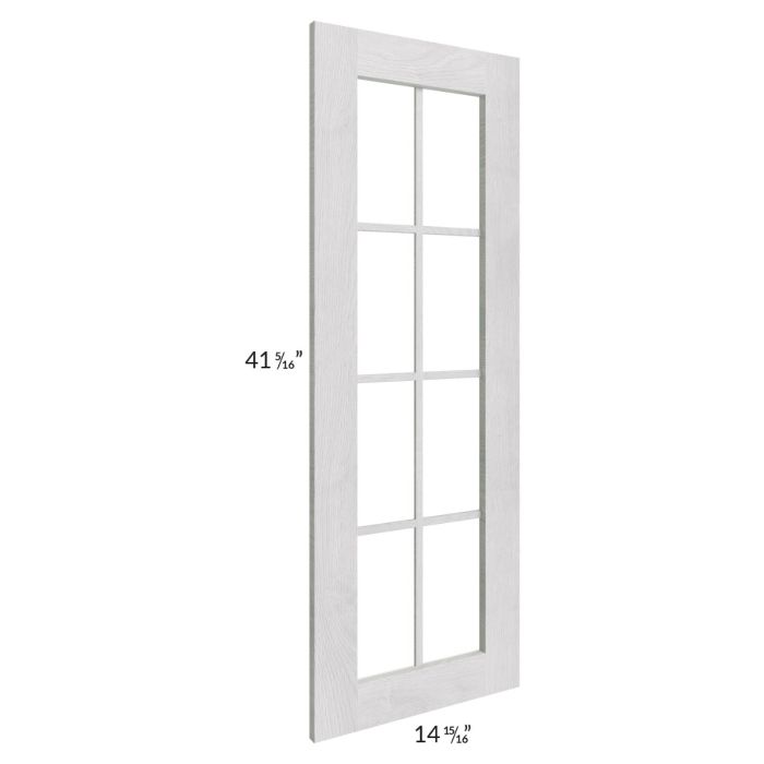 Heather Grey Shaker 27x42x15 Wall Diagonal Corner Mullion Glass Door Only with Glass Included