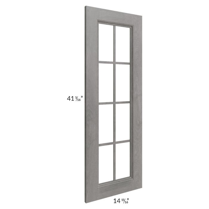 Providence Slate Grey 27x42x15 Wall Diagonal Corner Mullion Glass Door Only with Glass Included