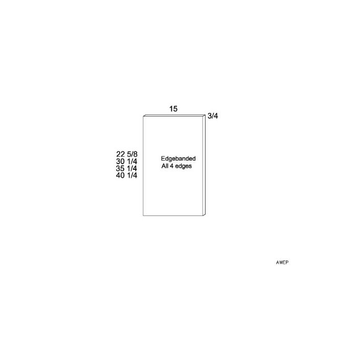 Harbor Navy Wall Overlay Panel - 15"W x 40-1/4"H x 3/4"D