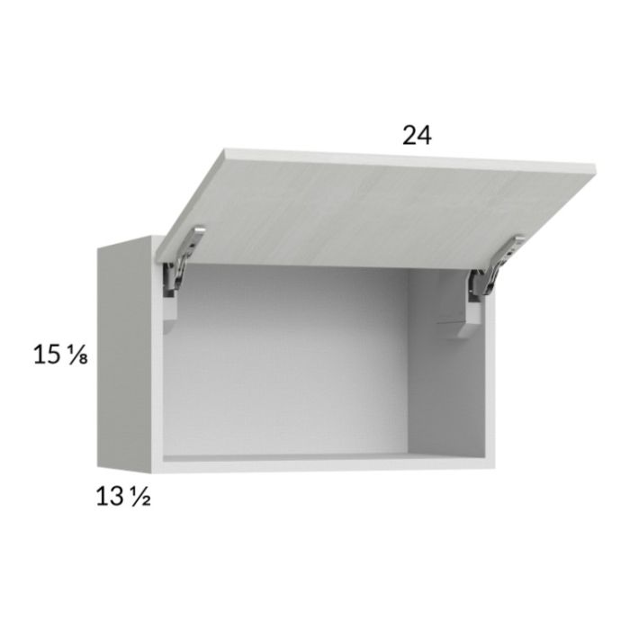 Euro White Grain 24x15-1/8 Flip Up Door Wall Cabinet