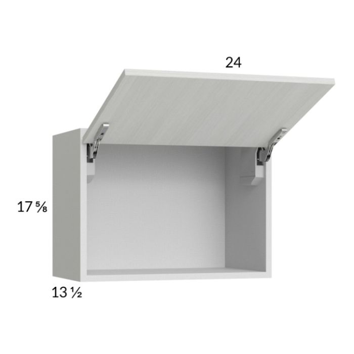 Euro White Grain 24x17-5/8 Flip Up Door Wall Cabinet