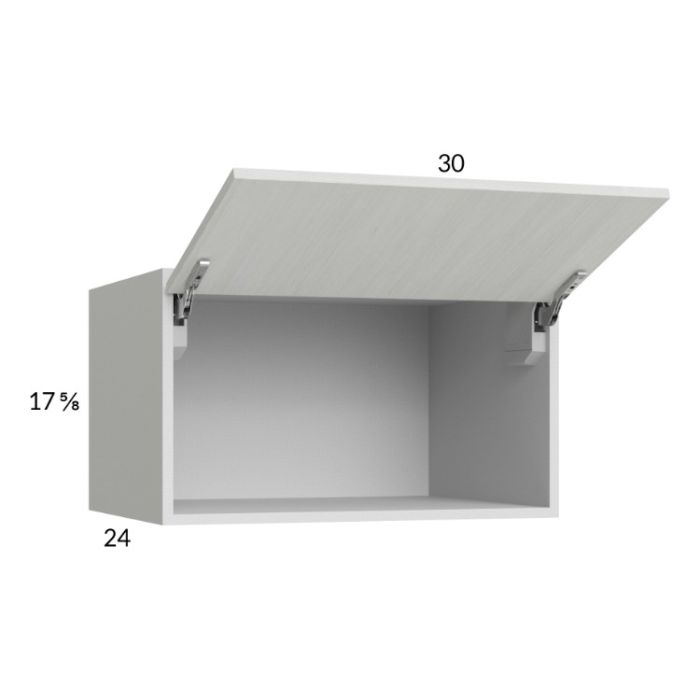 Euro White Grain 30x17-5/8x24 Flip Up Door Wall Cabinet