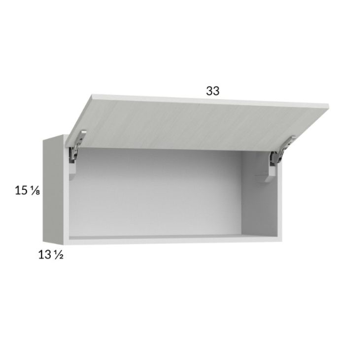 Euro White Grain 33x15-1/8 Flip Up Door Wall Cabinet