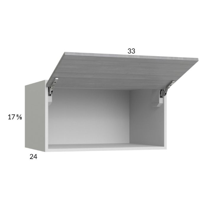 Euro Grey 33x17-5/8x24 Flip Up Door Wall Cabinet