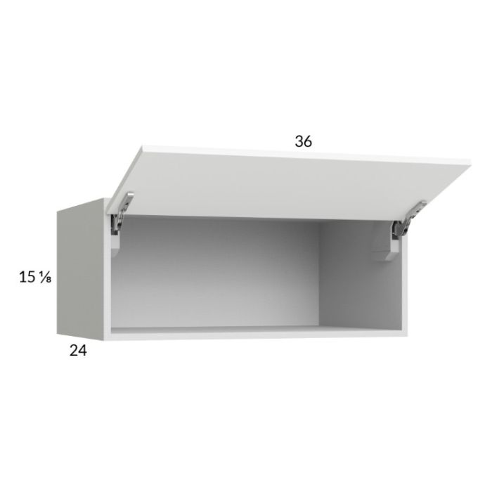 Euro Gloss White 36x15-1/8x24 Flip Up Door Wall Cabinet