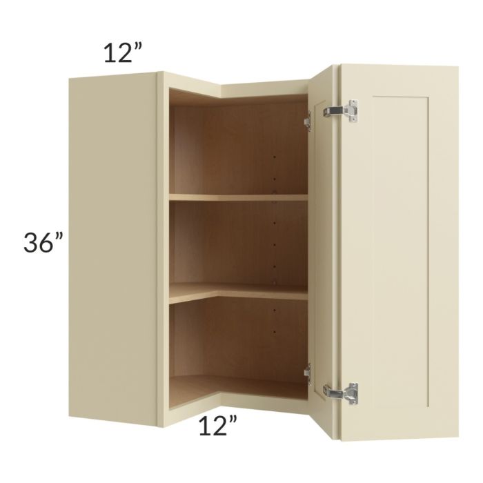 Casselton Ivory 24x36 Easy Reach Corner Wall Cabinet