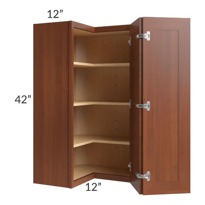 Phoenix Caramel Glaze 24x42 Easy Reach Corner Wall Cabinet