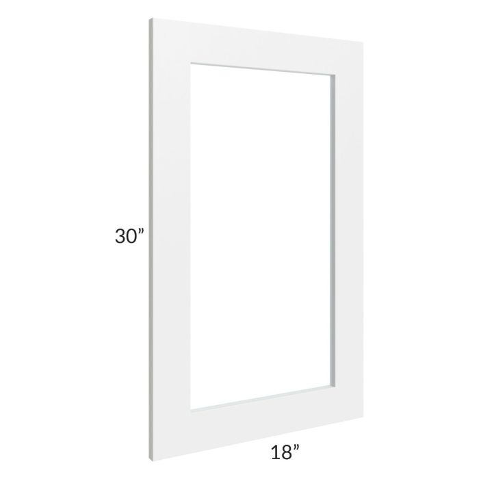 Brighton White Shaker 18x30 Glass Door Only 