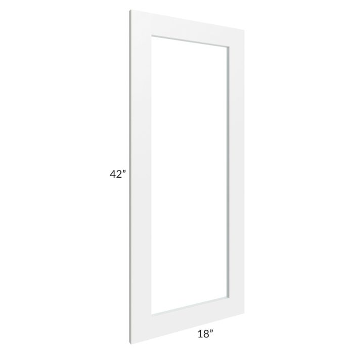 Brighton White Shaker 18x42 Glass Door Only