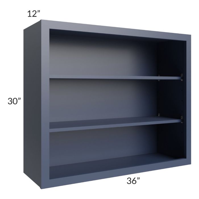 Bayville Blue 36x30 Wall Open Cabinet