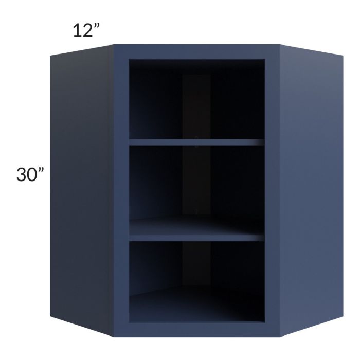 Bayville Blue 24x30 Wall Diagonal Corner Open Cabinet