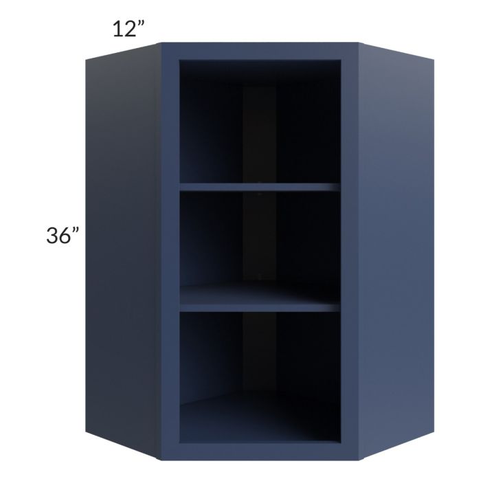 Bayville Blue 24x36 Wall Diagonal Corner Open Cabinet