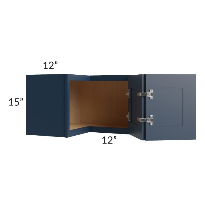 Midtown Blue Shaker 24x15 Square Corner Wall Cabinet