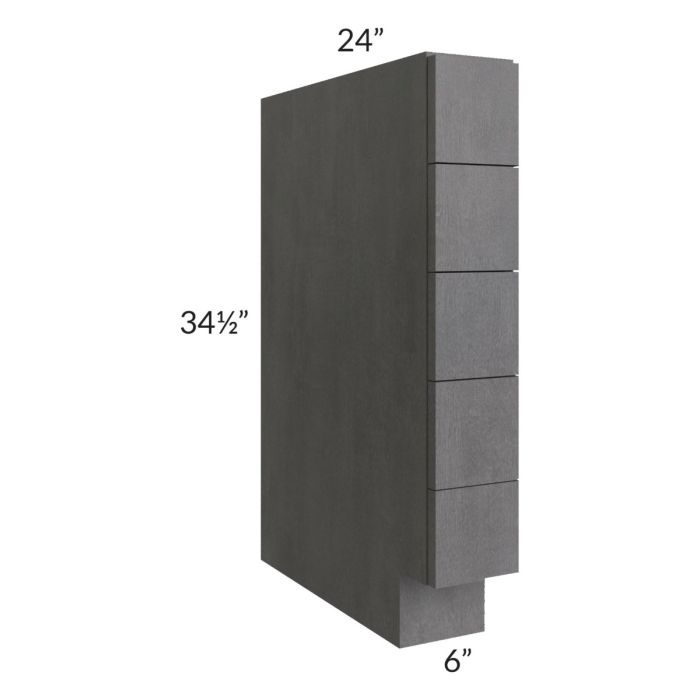 Stone Grey 6" Base Spice Drawer Cabinet
