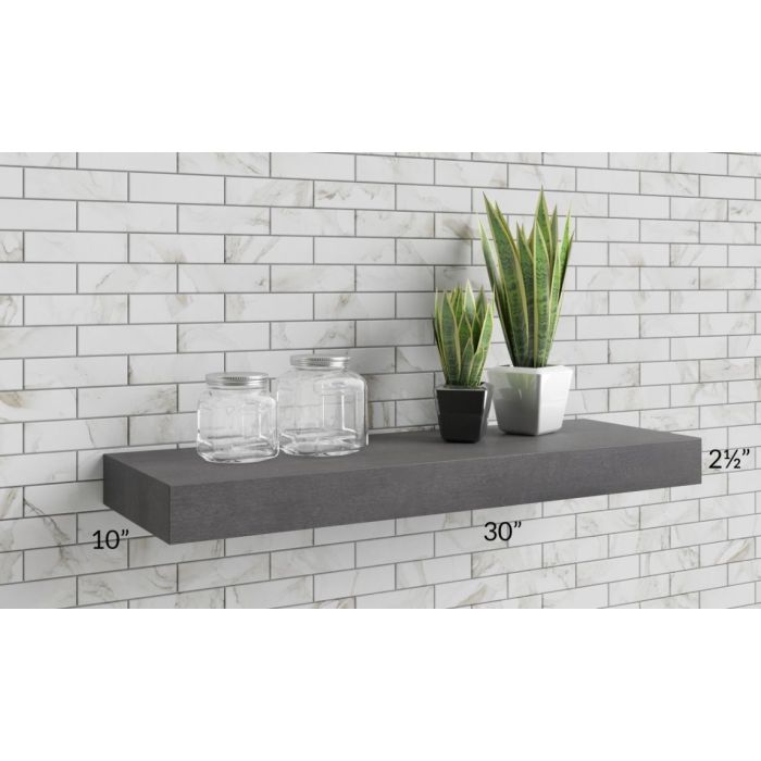 Stone Grey 30" Floating Shelf