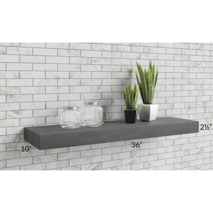 Stone Grey 36" Floating Shelf