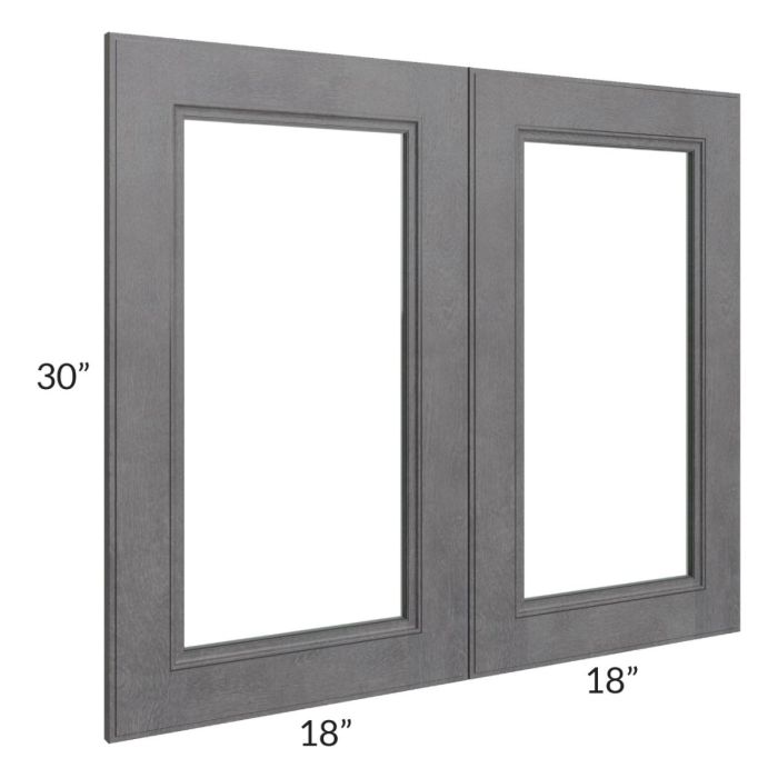 Stone Grey 36x30 Glass Door