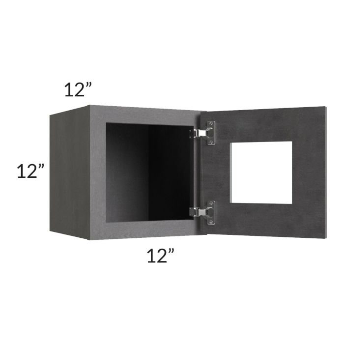 Stone Grey 12x12 Decorative Wall Cabinet with Plain Glass