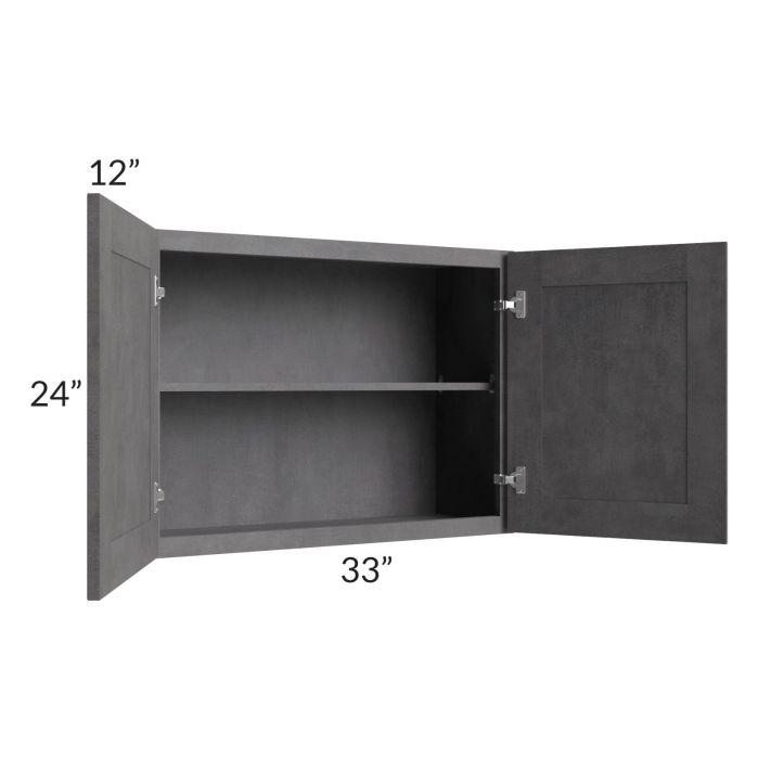 Stone Grey 33x24" Wall Cabinet