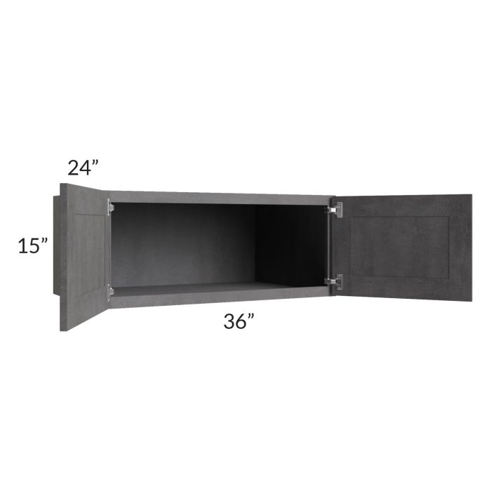 Stone Grey 36x15x24 Refrigerator Wall Cabinet