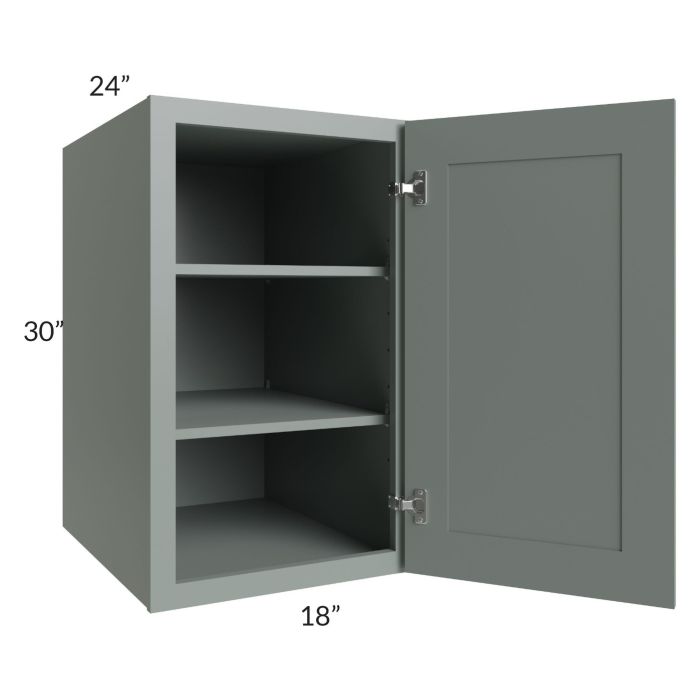 Woodland Green Shaker 24" 2-Drawer Base Cabinet