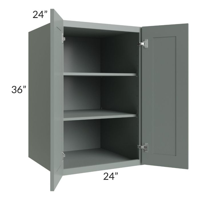 Woodland Green Shaker 24" 2-Drawer Base Cabinet