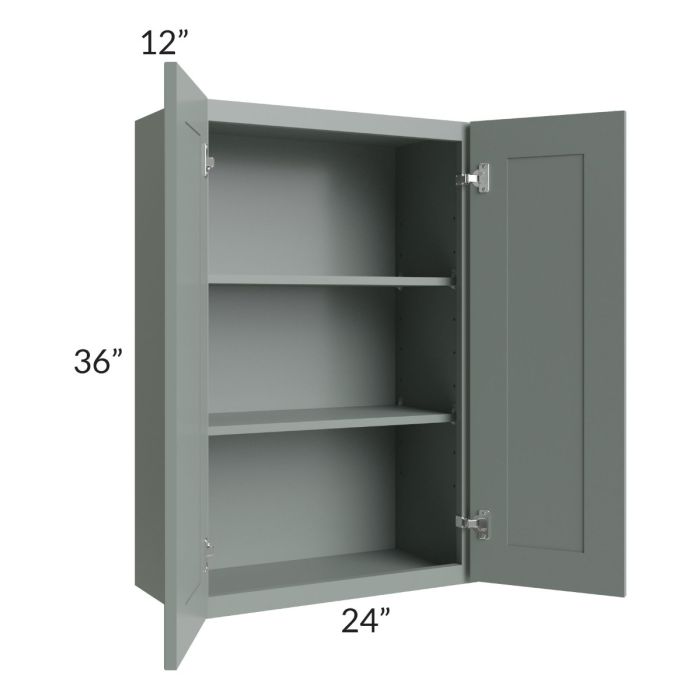 Woodland Green Shaker 24" 2-Drawer Base Cabinet