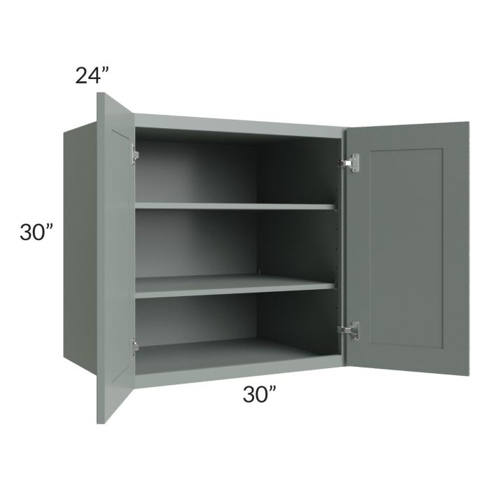 Woodland Green Shaker 24" 2-Drawer Base Cabinet