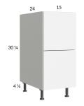 Euro Gloss White 15" 2-Drawer Base Cabinet