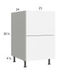 Euro Gloss White 21" 2-Drawer Base Cabinet