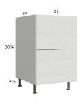 Euro White Grain 21" 2-Drawer Base Cabinet