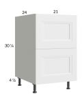 Harbor White 21" 2-Drawer Base Cabinet