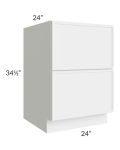 Portland White 24" 2-Drawer Base Cabinet