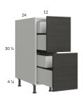 Euro Cafe 12" 2-Drawer Base Cabinet with 2 Inner Drawers
