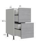 Euro Grey 15" 2-Drawer Base Cabinet with 2 Inner Drawers