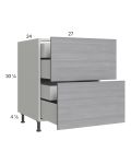 Euro Grey 27" 2-Drawer Base Cabinet with 2 Inner Drawers