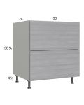 Euro Grey 30" 2-Drawer Base Cabinet
