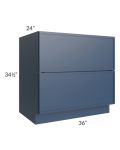 Portland Navy Blue 36" 2-Drawer Base Cabinet 