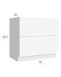 Venetian White Matte 36" 2-Drawer Base Cabinet