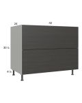 Euro Cafe 42" 2-Drawer Base Cabinet