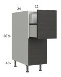 Euro Cafe 12" 2-Drawer Base Cabinet with 1 Inner Drawer