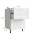 Harbor White 24" 2-Drawer Base Cabinet with 1 Inner Drawer