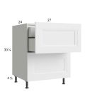 Harbor White 27" 2-Drawer Base Cabinet with 1 Inner Drawer