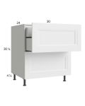 Harbor White 30" 2-Drawer Base Cabinet with 1 Inner Drawer