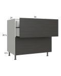 Euro Cafe 36" 2-Drawer Base Cabinet with 1 Inner Drawer
