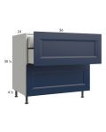 Harbor Navy 36" 2-Drawer Base Cabinet with 1 Inner Drawer