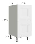 Harbor White 15" 2-Drawer Vanity Base Cabinet
