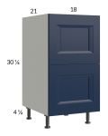 Harbor Navy 18" 2-Drawer Vanity Base Cabinet